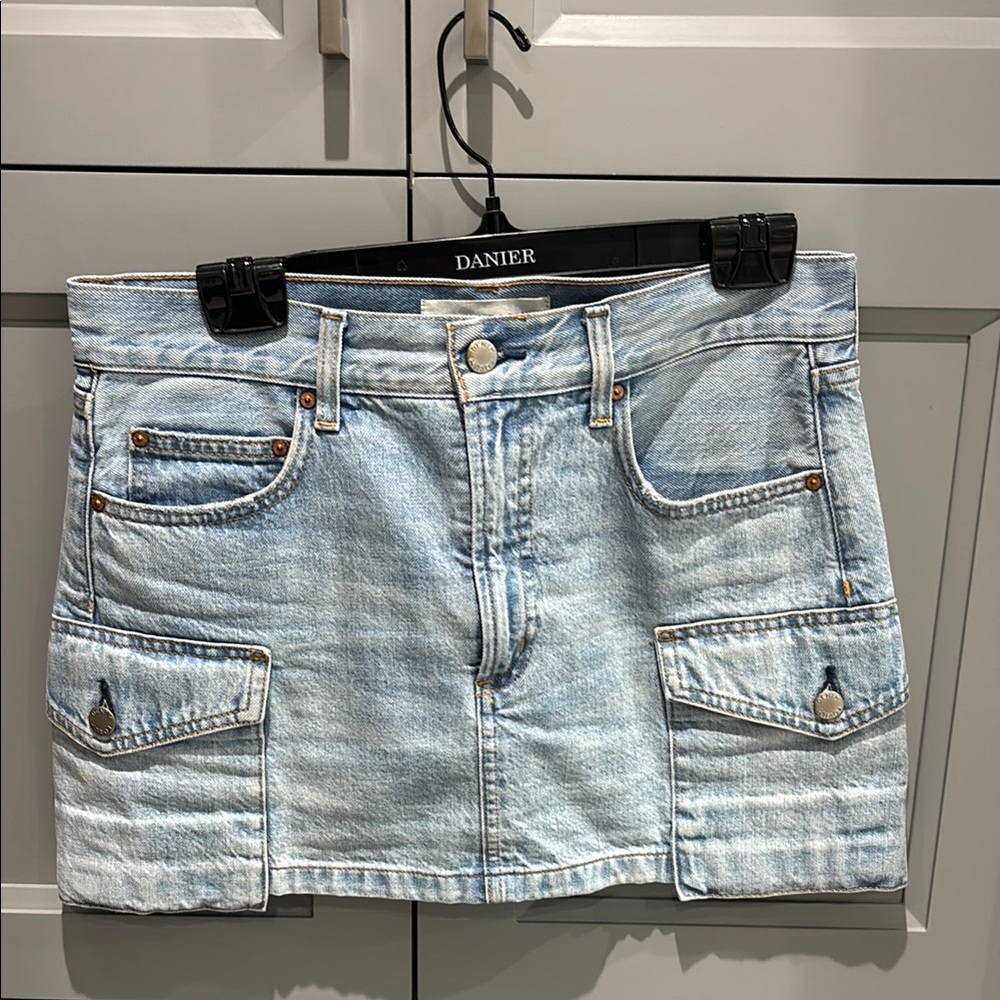Denim Forum Blue Mini Cargo Skirt